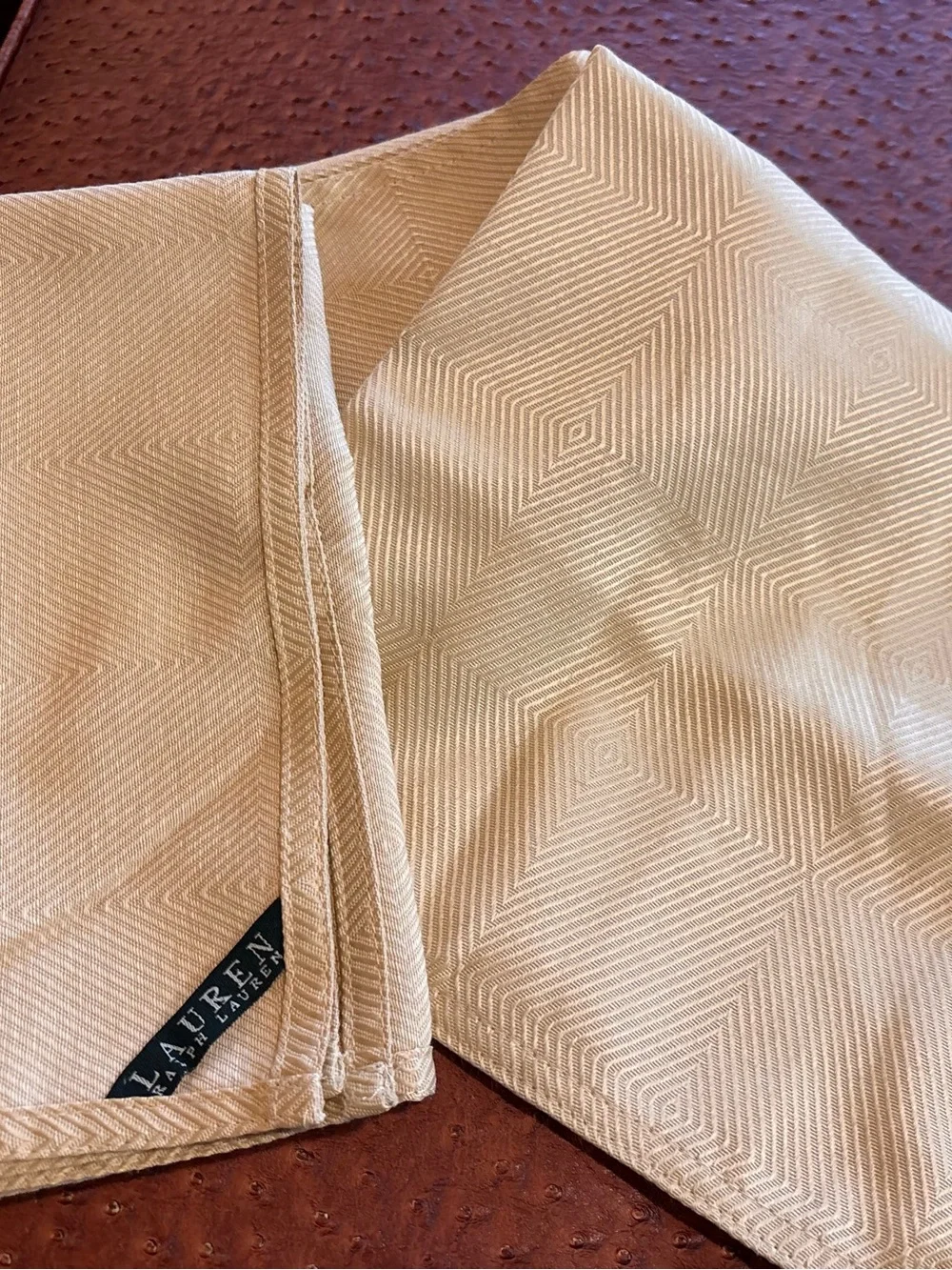 NWT Lauren Ralph Lauren Gold Chevron Cloth Dinner Napkins - Set of 6